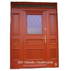 Oša koka durvis ar stiklu