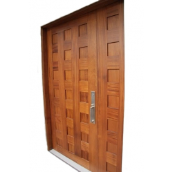 Durvis ar sānu vērtni. Materiāls - iroko. G