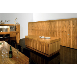 Olīvkoka finierējuma virtuves mēbeles